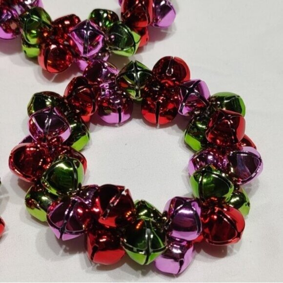 6 Multicolor Jingle Bell Holiday Napkin Rings - Picture 8 of 9